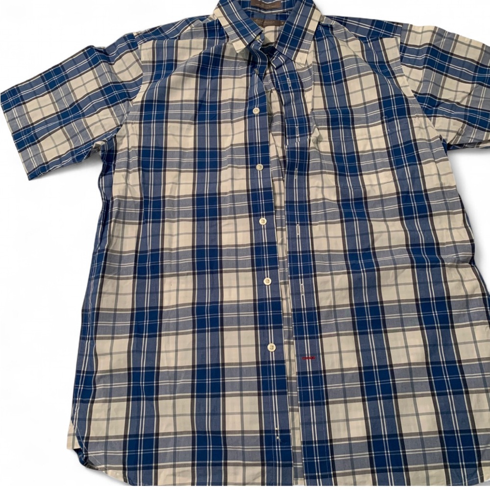 Daniel Cremieux Navy and Cream Shirt 100% cotton
